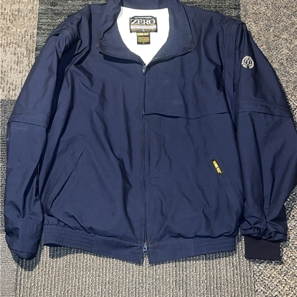 Blue Raincoat Lightweight Water-Resistant Classic Collar